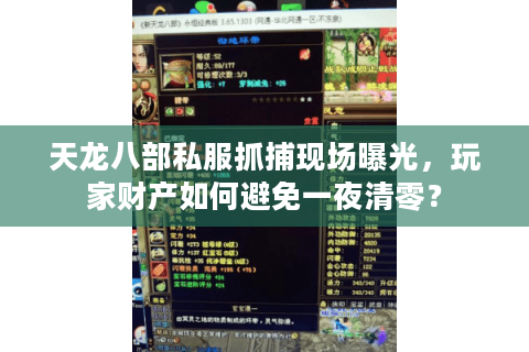 天龙八部私服抓捕现场曝光，玩家财产如何避免一夜清零？
