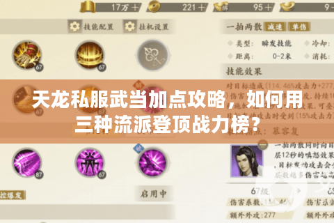 天龙私服武当加点攻略，如何用三种流派登顶战力榜？