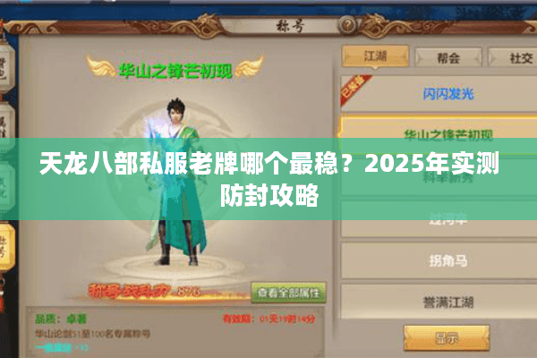 天龙八部私服老牌哪个最稳？2025年实测防封攻略