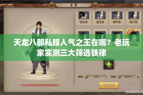天龙八部私服人气之王在哪？老玩家实测三大筛选铁律