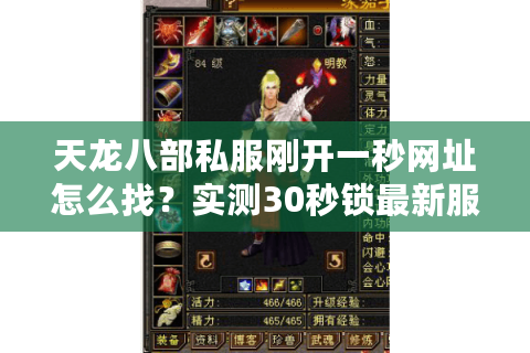 天龙八部私服刚开一秒网址怎么找？实测30秒锁最新服不踩坑