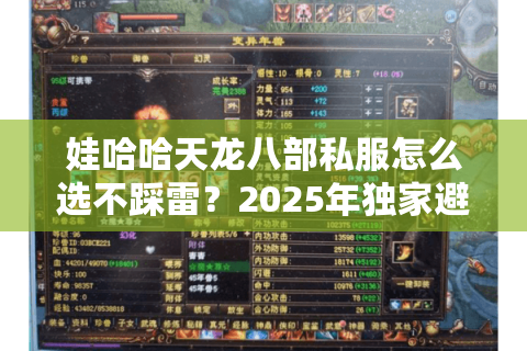 娃哈哈天龙八部私服怎么选不踩雷？2025年独家避坑四步法