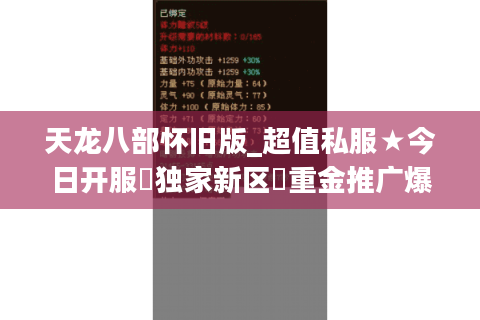 天龙八部怀旧版_超值私服★今日开服▷独家新区◁重金推广爆满服
