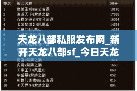 天龙八部私服发布网_新开天龙八部sf_今日天龙八部开服表