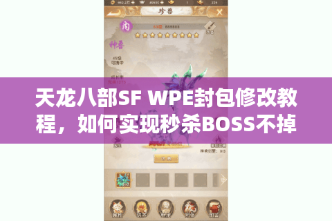 天龙八部SF WPE封包修改教程，如何实现秒杀BOSS不掉线？