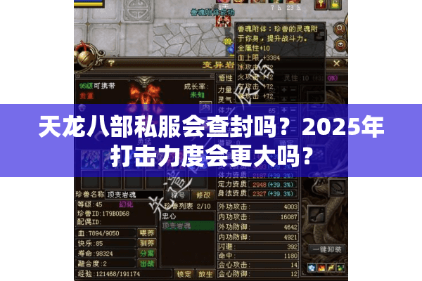 天龙八部私服会查封吗？2025年打击力度会更大吗？