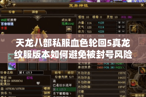 天龙八部私服血色轮回5真龙纹服版本如何避免被封号风险？