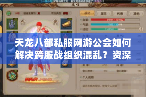 天龙八部私服网游公会如何解决跨服战组织混乱？资深会长分享实战手册
