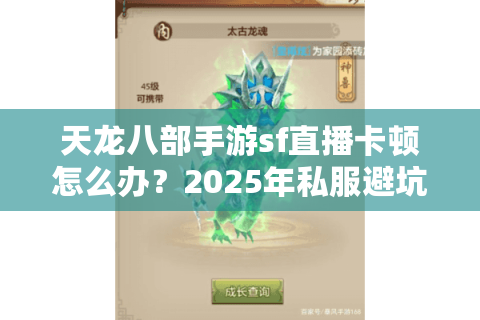 天龙八部手游sf直播卡顿怎么办？2025年私服避坑实战指南