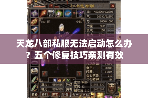 天龙八部私服无法启动怎么办？五个修复技巧亲测有效