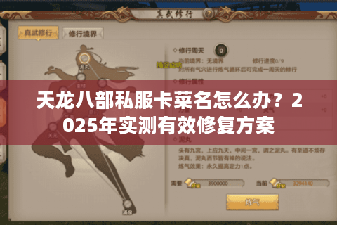 天龙八部私服卡菜名怎么办？2025年实测有效修复方案